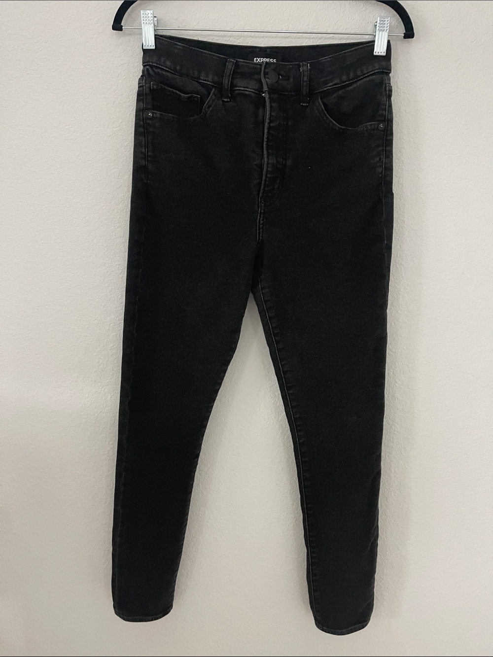 Express Women's Black Skinny High‎ Rise Supersoft Knit Jeans